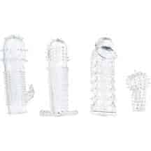 Набор насадок на член XR Brands Pleasured Penis, бесцветный. Нет в наличии Набор насадок на член XR Brands Pleasured Penis, бесцветный