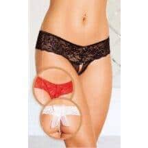 Трусики с прорезью и бантом сзади, черные M/L. Нет в наличии Трусики с прорезью и бантом сзади, черные M/L