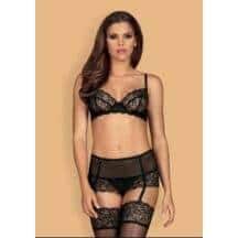 Комплект Obsessive Конти c широким поясом на шнуровке, S/M. Нет в наличии Комплект Obsessive Конти c широким поясом на шнуровке, S/M