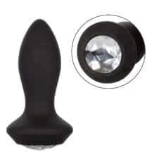 Анальная вибропробка CalExotics Power Gem Petite, чёрная с бесцветным кристаллом Анальная вибропробка CalExotics Power Gem Petite, чёрная с бесцветным кристаллом