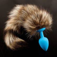 Анальная пробка Пикантные штучки с хвостом енота, голубая. Нет в наличии Анальная пробка Пикантные штучки с хвостом енота, голубая