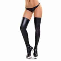 Чулки Glossy Lotis из материала Wetlook, черный, XL. Нет в наличии Чулки Glossy Lotis из материала Wetlook, черный, XL