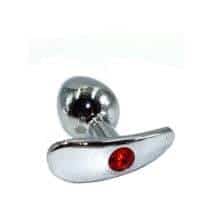Анальная пробка для ношения Kanikule Small, серебристая с красным кристаллом. Нет в наличии Анальная пробка для ношения Kanikule Small, серебристая с красным кристаллом