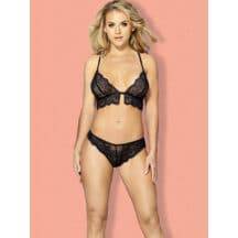 Комплект из кружева лиф и трусики Hot Woman, чёрный, S-M Комплект из кружева лиф и трусики Hot Woman, чёрный, S-M