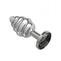 Анальная втулка Silver Spiral с чёрным кристаллом. Нет в наличии Анальная втулка Silver Spiral с чёрным кристаллом