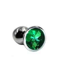 Анальная пробка Kanikule Small, серебристая с зеленым кристаллом. Нет в наличии Анальная пробка Kanikule Small, серебристая с зеленым кристаллом