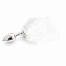 Анальная пробка 4sexdream с белым хвостом, серебристый. Нет в наличии Анальная пробка 4sexdream с белым хвостом, серебристый