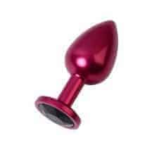 Металлическая анальная втулка Metal by Toyfа с черным кристаллом, красная. Нет в наличии Металлическая анальная втулка Metal by Toyfа с черным кристаллом, красная