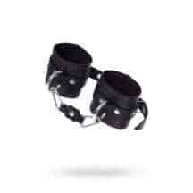 Наручники однослойные с контрастной строчкой Pecado BDSM, натуральноая кожа, черные Наручники однослойные с контрастной строчкой Pecado BDSM, натуральноая кожа, черные