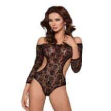 Боди с открытыми плечами и рукавами SoftLine Collection Rosa, черный, S/M. Нет в наличии Боди с открытыми плечами и рукавами SoftLine Collection Rosa, черный, S/M