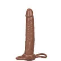 Насадка на пенис для двойного проникновения CalExotics Accommodator, коричневая. Нет в наличии Насадка на пенис для двойного проникновения CalExotics Accommodator, коричневая