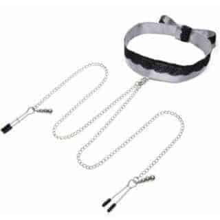 Ошейник с зажимами для сосков Fifty Shades of Grey Play Nice, серебристый Ошейник с зажимами для сосков Fifty Shades of Grey Play Nice, серебристый