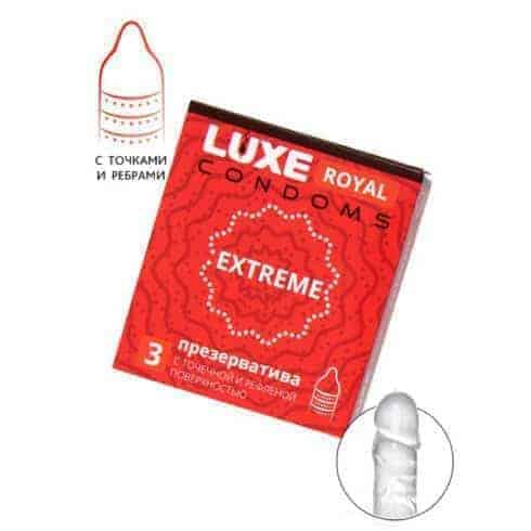 Презервативы Luxe Royal Extreme ребристые с точками, 3 шт