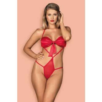 Боди Obsessive Giftella teddy, Красный, L/XL