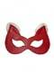 Маска-кошка с мехом БДСМ Арсенал из натуральной кожи, красный