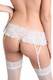 Трусики-пояс для чулок с жемчужной нитью Erolanta Adeline, белые, 46-48