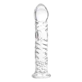 Фаллоимитатор Sexus Glass ребристый, бесцветный, 16,5 см