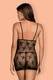 Сорочка Obsessive Jennifairy chemise, Чёрный, L/XL