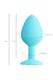 Анальная пробка с бесцветным кристаллом ToDo by Toyfa Brilliant 8 см, бирюзовая