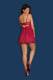 Сорочка Obsessive Rosalyne babydoll, Бордовый, S/M