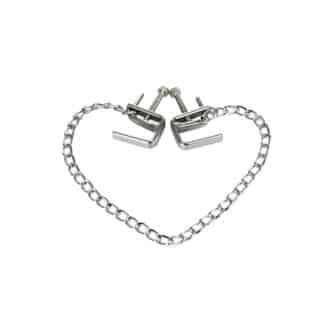 Зажимы-тиски для сосков с цепочкой Toyfa Theatre, серебристые