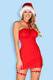 Сорочка Obsessive Kissmas chemise Red, Красный, L/XL