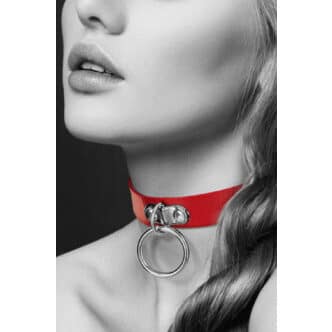 Чокер с кольцом Collier Fetish Rouge Bijoux pour toi, красный