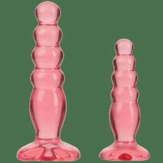 Анальные пробки Doc Johnson Crystal Jellies Trainer 2 шт, розовые