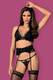 Комплекты Obsessive Arisha set with garterbelt, Чёрный, L/XL