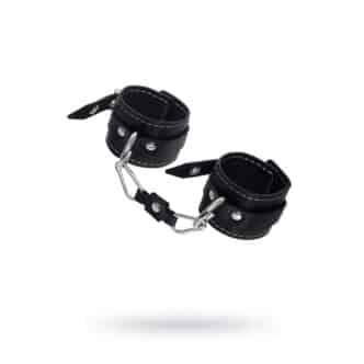 Наручники двухслойные с белой строчкой Pecado BDSM, черный