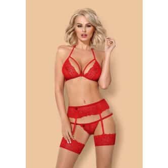 Комплект Obsessive 838-SEG-3, красный, L/XL