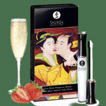 Блеск для губ 3 в 1 Shunga Oral Pleasure Gloss Клубника с шампанским, 10 мл
