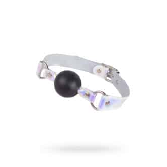 Кляп-шар Sitabella из натуральной кожи, белый