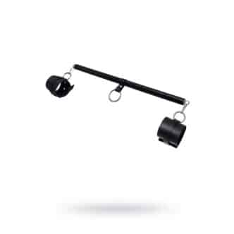 Бандажный набор 3 точки фиксации Pecado BDSM (распорка, оковы), натуральная кожа, черный