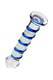 Фаллоимитатор Sexus Glass с синей спиралью, бесцветный, 17 см
