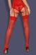 Чулки Obsessive S 800 stockings Red, Красный, L/XL