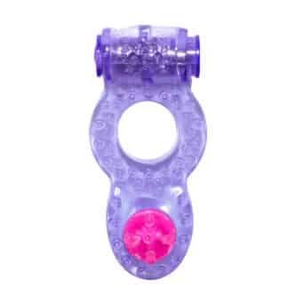 Виброкольцо с клиторальным стимулятором Lola Games Rings Ringer, фиолетовое