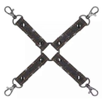 Крестообразный фиксатор Shots Ouch! Roughend Denim Style для оков, черный