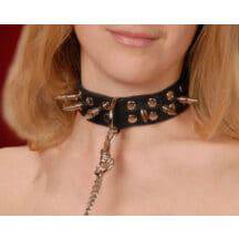 Ошейник с шипами черный