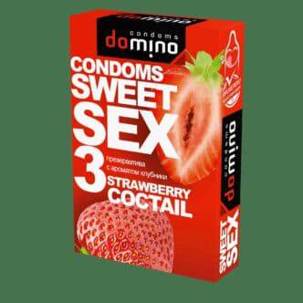 Презервативы Domino Sweet Sex Клубничный коктейль, 3 шт