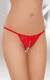 Стринги женские с разрезом, S/L, красный