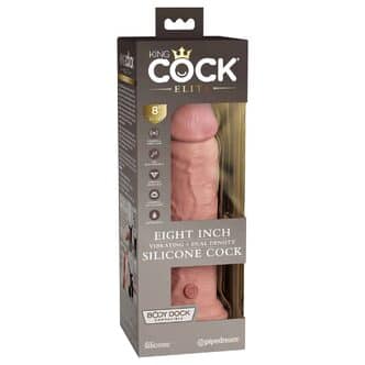Вибратор KC Elite 8" Vibrating Silicone Dong, телесный