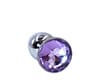 Анальная пробка Kanikule Small хромированная, серебристая с нежно-фиолетовым кристаллом