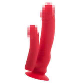 Двойной фаллоимитатор с вибрацией Toyfa Black & Red 19.5 см, красный