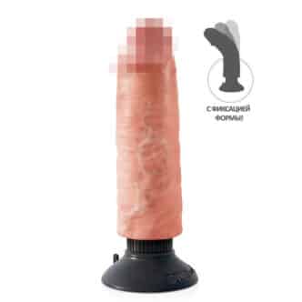 Фаллоимитатор с вибрацией и фиксацией формы PipeDream King Cock 6" на съемной присоске 17.8 см, телесный