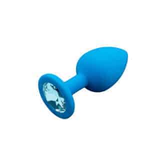 Анальная пробка с голубым кристаллом Пикантные штучки, голубой