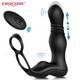 Фрикционный вибромассажер простаты Erocome Sagittarius с двойным кольцом и пультом ДУ, черный