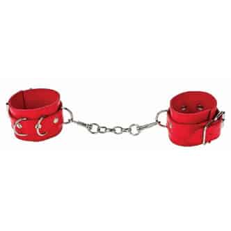 Наручники с заклепками Shots Media Ouch! Leather Cuffs, красные