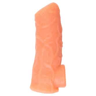 Насадка на член Kokos Nude Sleeve 001 M с подхватом мошонки и открытой головкой, телесная