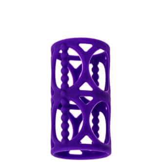 Насадка на член открытая с рельефом и шариками Toyfa A-Toys, фиолетовая